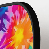 Groovy Vibes絞り染めのカスタマイズ ピックルボールラケット (左詳細)