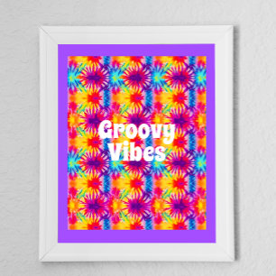Groovy Vibes絞り染めのカスタマイズ ポスター