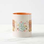 Groovy vibes and Peace Sign Design mug マグカップ (中央)