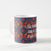 Groovy Vibes Crochet名カスタマイズ色Boho コーヒーマグカップ (正面左)