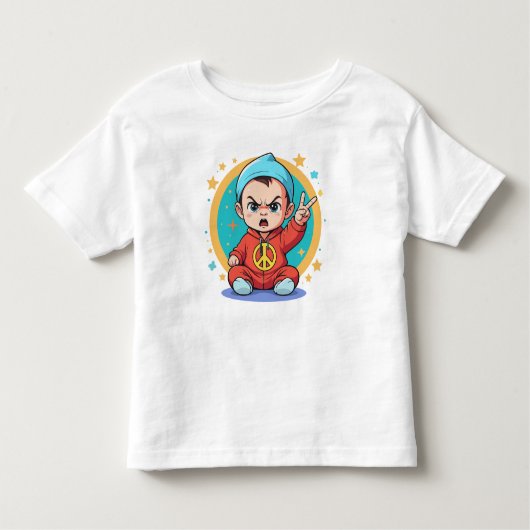 Groovy Vibes Kids Tシャツ – Hippie ポップ・アートの Artスタイル (正面)