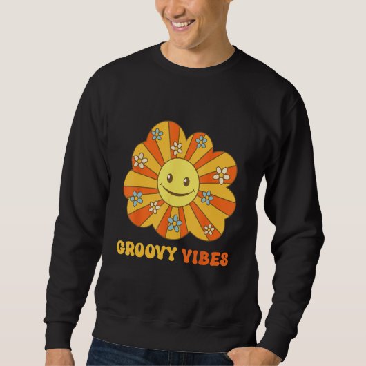 Groovy Vibes Seventies Sixties 60s 70s Hippy Retro スウェットシャツ (正面)