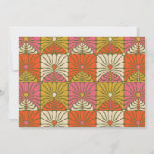 Groovy Vintage Orange Floral Bridal Shower Name サンキューカード (裏面)