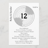 Groovy Vinylレコード個々のテーブルのシーティングカード 招待状 (裏面)