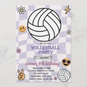 Groovy volleyball party invitation 招待状 (正面)
