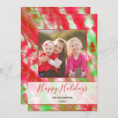 Groovy Waterカラー絞り染めモダンボホヒッピー写真 シーズンカード (正面/裏面)