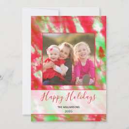 Groovy Waterカラー絞り染めモダンボホヒッピー写真 シーズンカード