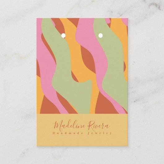 Groovy Waves手作り職人イヤリングディスプレイカード コーリングカード (正面)