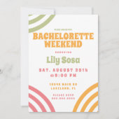 Groovy Wavy 80sレトロバチェロレッテ週末 招待状 (正面)