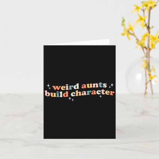 Groovy Weird Aunts Build Character Funny Aunt Sayi カード (黄色い花)