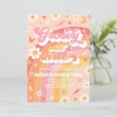 Groovy Wildと3つのHippie 3番目の誕生日パーティー 招待状 (スタンド正面)