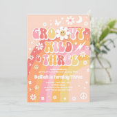 Groovy Wildと3つのHippie 3番目の誕生日パーティー 招待状 (スタンド正面)