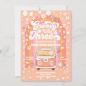 Groovy Wild & Three 誕生日招待状 招待状 (正面)