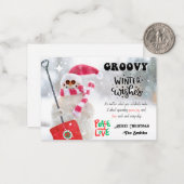 GROOVY WINTER WISHESホリデーグリーティングカード ノートカード (正面/裏面インサイチュ)