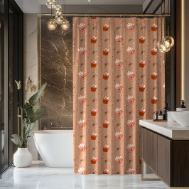 Groovy Xmas Curtain 70s Pastel Festive Accent シャワーカーテン