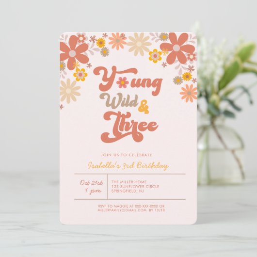 Groovy Young Wildと3歳の誕生日 招待状 (スタンド正面)