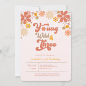 Groovy Young Wildと3歳の誕生日 招待状 (正面)