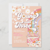 Groovy Young Wildと3歳の誕生日 招待状 (正面)