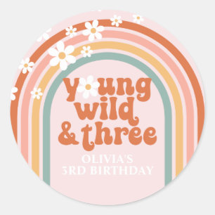 Groovy Young Wild Threeデイジーレインボー3日 ラウンドシール