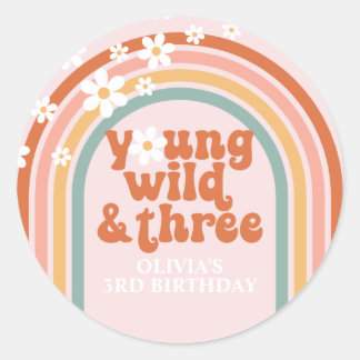 Groovy Young Wild Threeデイジーレインボー3日 ラウンドシール