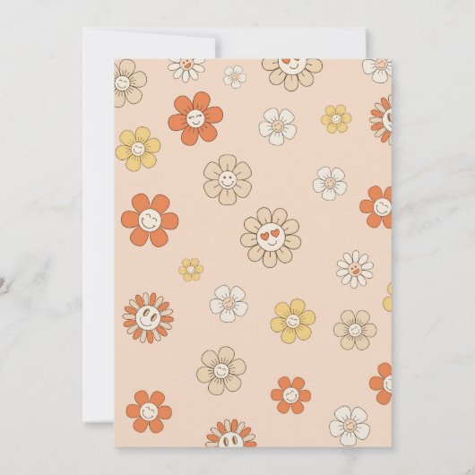 Groovy Young Wild & Three Rainbow 3歳の誕生日 招待状 (裏面)