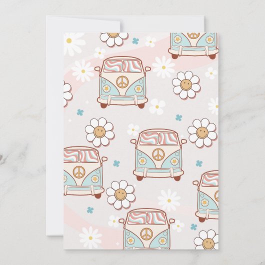 Groovy Young Wild & Three Rainbow 3歳の誕生日 招待状 (裏面)