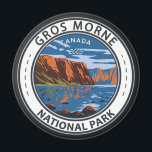 Gros Morne National Park Canada Travel Art Vintage マグネット<br><div class="desc">Gros Morne National Park vector art design. The Park has fjords and mountains that tower above a diverse panorama of beaches and bogs,  forests and barren cliffs.</div>