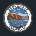 Gros Morne National Park Canada Travel Art Vintage マグネット<br><div class="desc">Gros Morne National Park vector art design. The Park has fjords and mountains that tower above a diverse panorama of beaches and bogs,  forests and barren cliffs.</div>