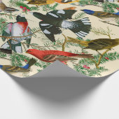 "Grosbeak"の(鳥) giftwrapの木 ラッピングペーパー (角)