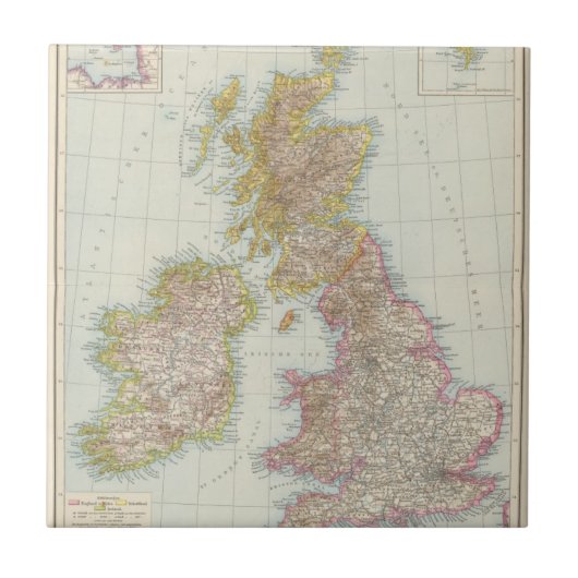 Grossbritannien、Irland -イギリス、アイルランドの地図 タイル (正面)