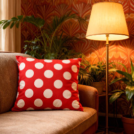 Große Punkte - rot weiß | クッション