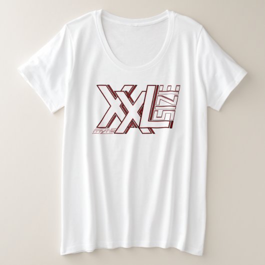 Grösse XXL - SIZE XXL - my Number Designerschrift プラスサイズTシャツ (デザイン正面)
