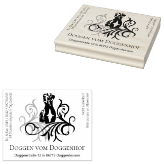 Großer Doggen Stempel viel Text ラバースタンプ