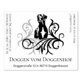 Großer Doggen Stempel viel Text ラバースタンプ (インプリント)
