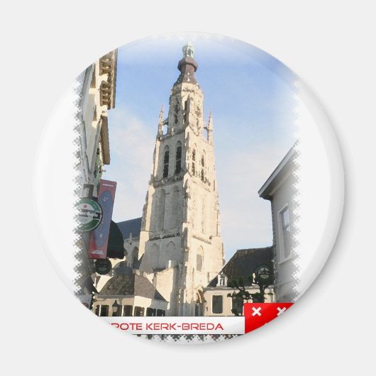 Grote Kerk, Breda, Nederland マグネット (正面)