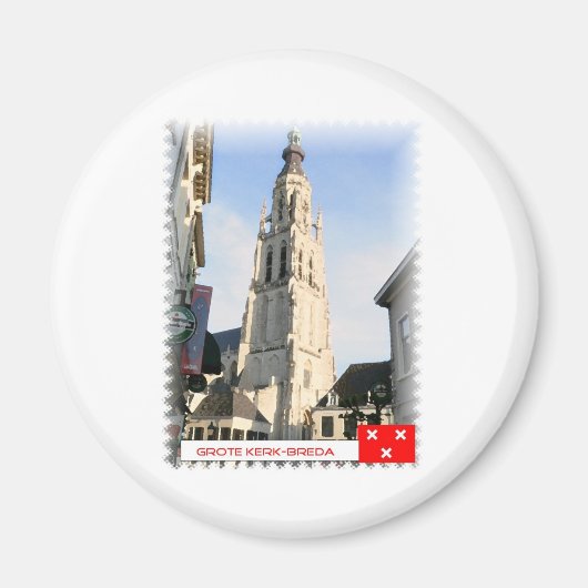Grote Kerk, Breda, Nederland マグネット (正面)
