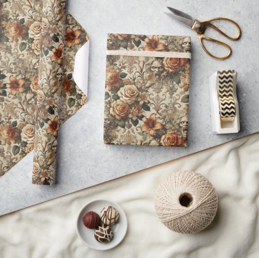 Grotesque Elegance – Gothic Victorian ラッピングペーパー (クラフト)