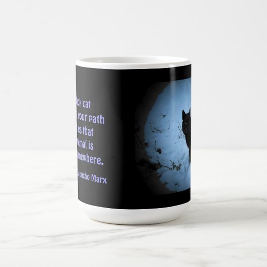 Grouchoマルクスの黒猫の引用文 コーヒーマグカップ (中央)