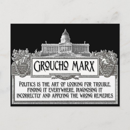 Groucho Marx on Politics ポストカード (正面)