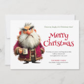 Grouchy Santa humorous editable Christmas greeting シーズンカード (正面)