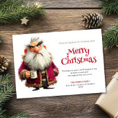 Grouchy Santa humorous editable Christmas greeting シーズンカード