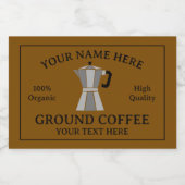 Ground coffee food label template with moka pot フードラベル (シングルラベル)
