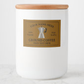Ground coffee food label template with moka pot フードラベル (正面)