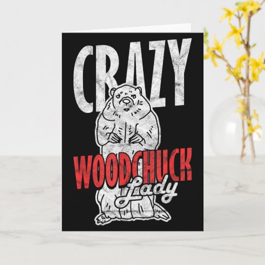 Ground Hog Crazy Woodchuck Lady _3  カード (黄色い花)