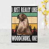 Ground Hog I Just Really Like Woodchuck Ok  カード (黄色い花)