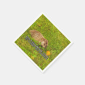groundhogに今日接吻して下さい。 狂犬病の打撃のナプキンを得て下さい スタンダードカクテルナプキン (角)