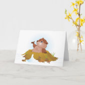 Groundhogの挨拶状 カード (黄色い花)