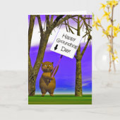 Groundhogの挨拶 カード (黄色い花)