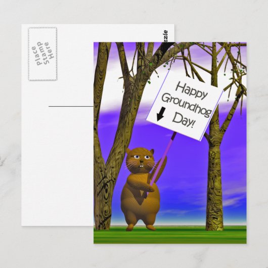 Groundhogの挨拶 ポストカード (正面/裏面)
