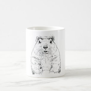 Groundhogの日おもしろい2月の動物予測 コーヒーマグカップ
